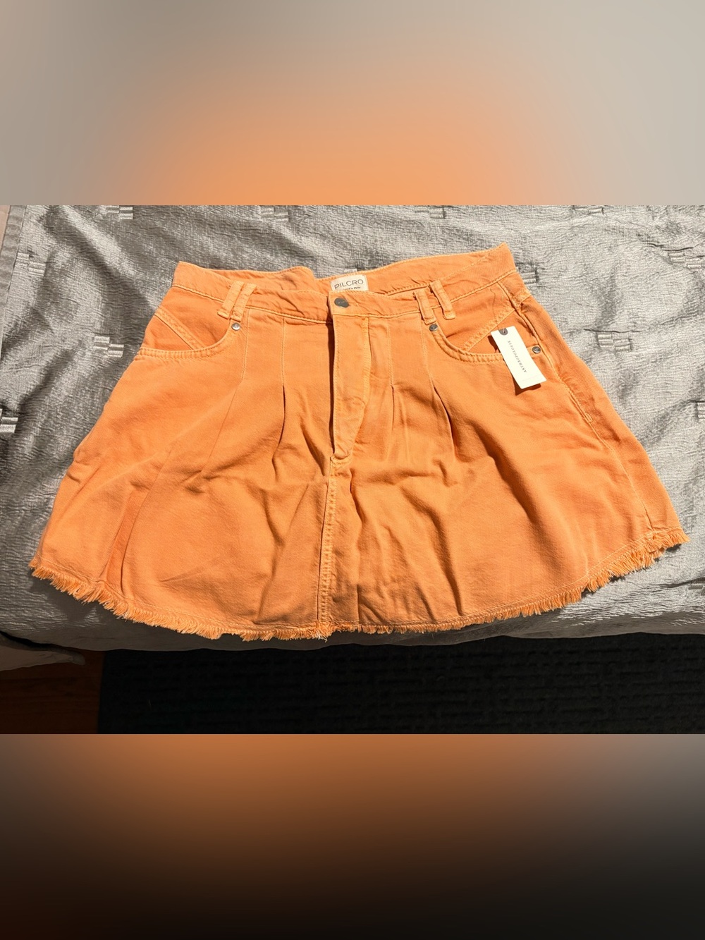 Pilcro Tangerine Denim Mini Skirt